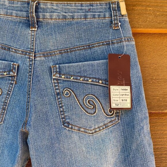 T & Y Fashion Straight High Waisted Cuffed Blue Jean Shorts Denim - Picture 9 of 13